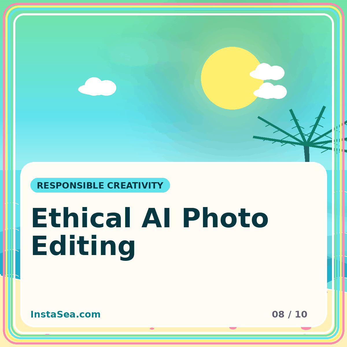 Colorful typography artwork for Ethical AI Photo Editing