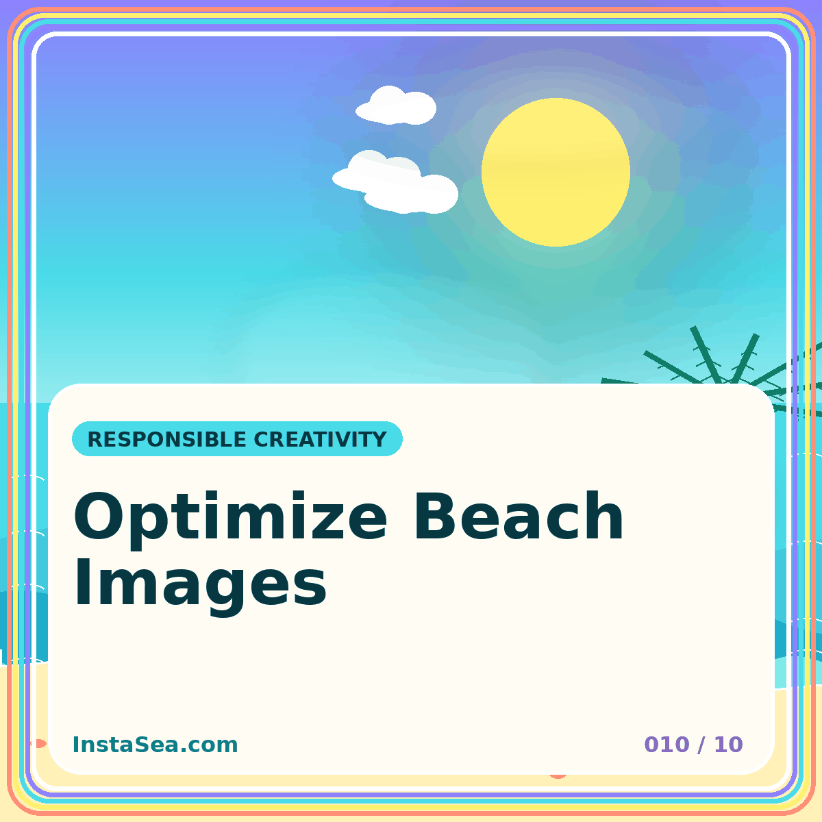 Colorful typography artwork for Optimize Beach Images